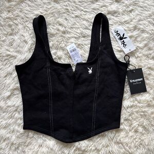 PacSun Black Tank Top with Playboy Logo